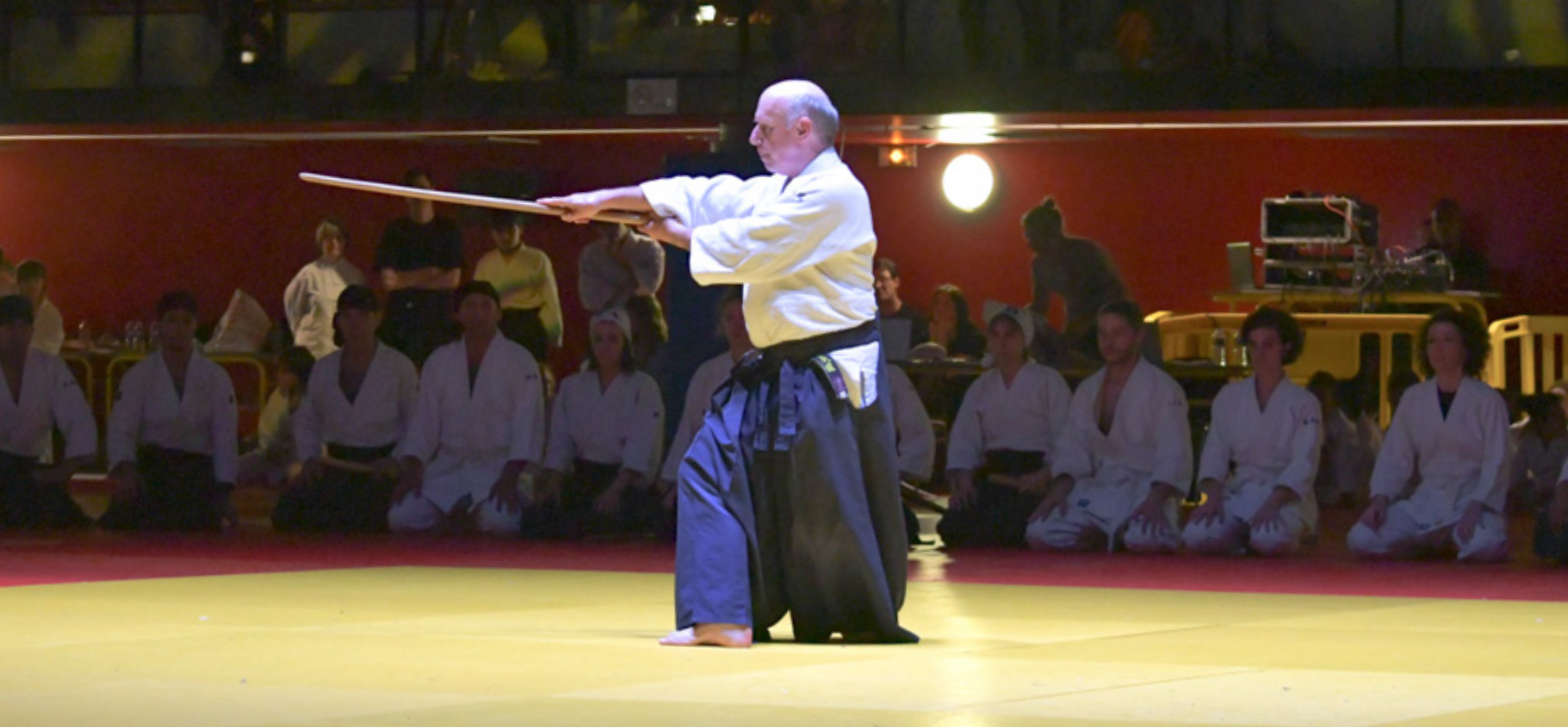 Démonstration du sensei lors du gala Nuits des Arts martiaux